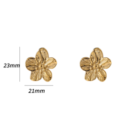 Oorbel Full Flower Stud 22mm Gold