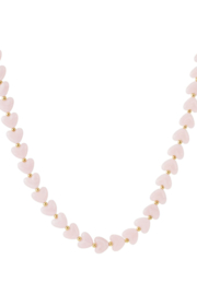 Hart kralen ketting roze