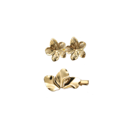Haarspeldjes set Flowers Gold
