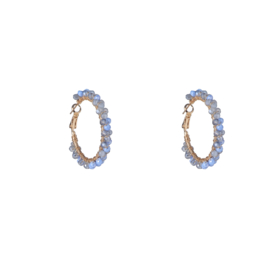 Oorbel Beads Hoop Blue