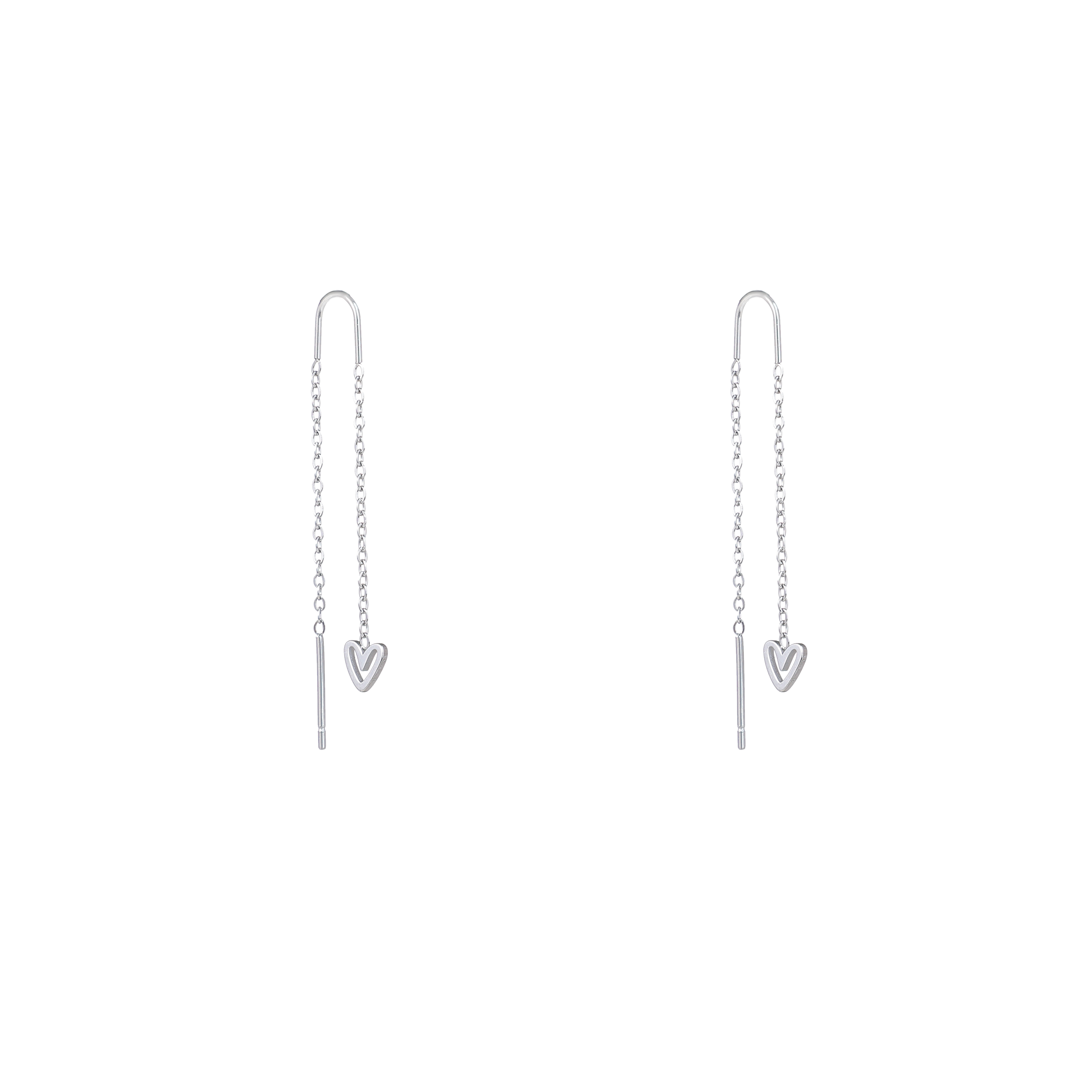 Oorbel Go Trough Heart Silver