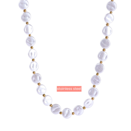 Ketting Round Pearls Gold