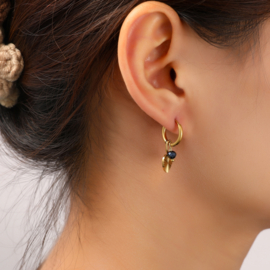 Oorbel Heart Bead Hoop Gold