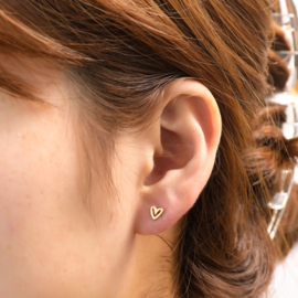 Oorbel Open Heart Stud Gold