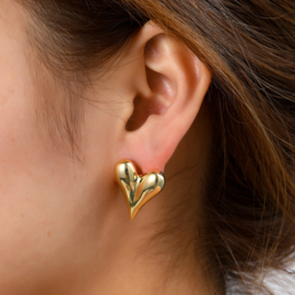 Oorbel Big Heart Stud Gold