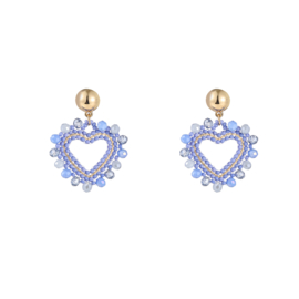 Oorbel Romantic Hearts Blue
