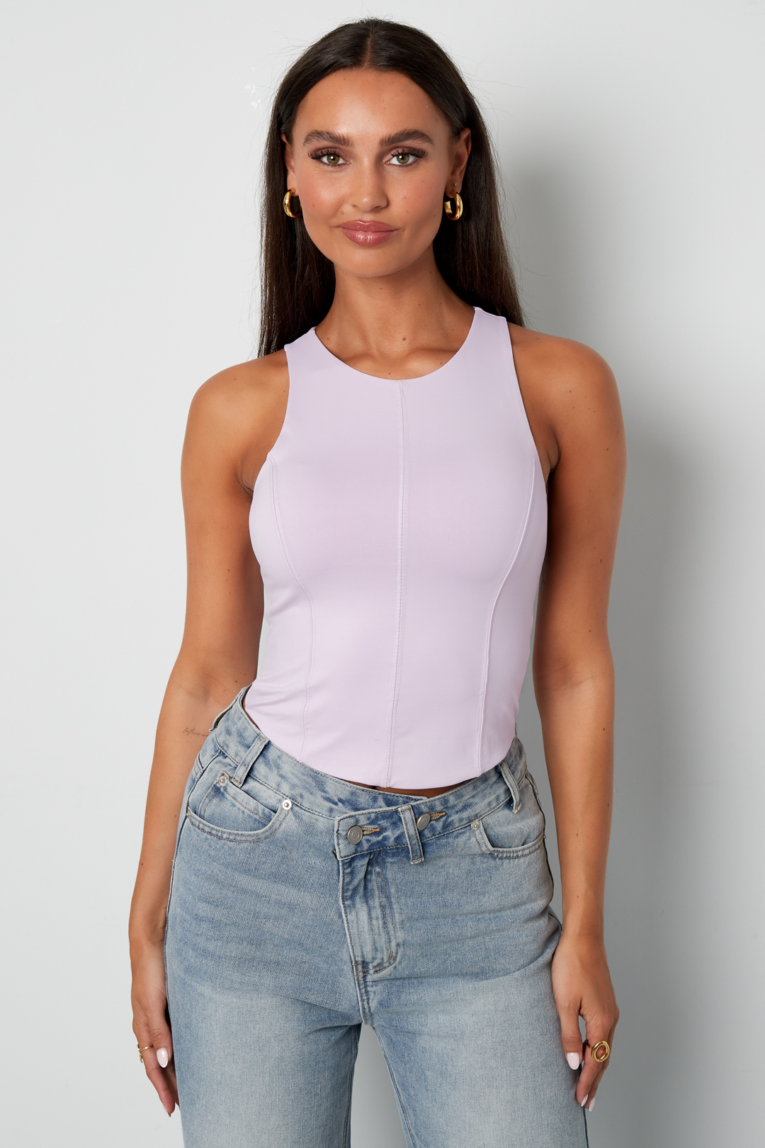 Sporty Sleeveless Top Light Purple