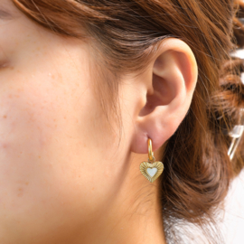 Oorbel Pearly Heart Hoop