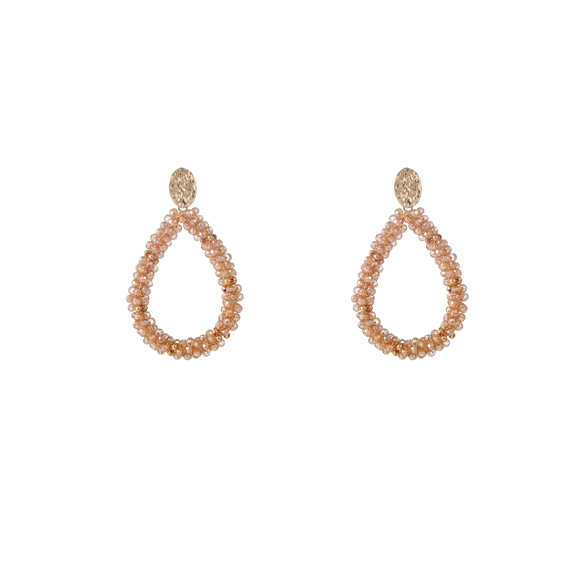 Oorbel Party Beads Gold Butter Yellow