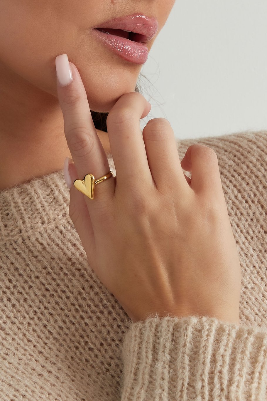 Ring Classy Heart Gold
