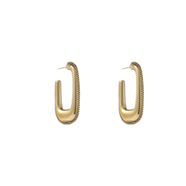 Oorbel Rectangle Hoop Gold