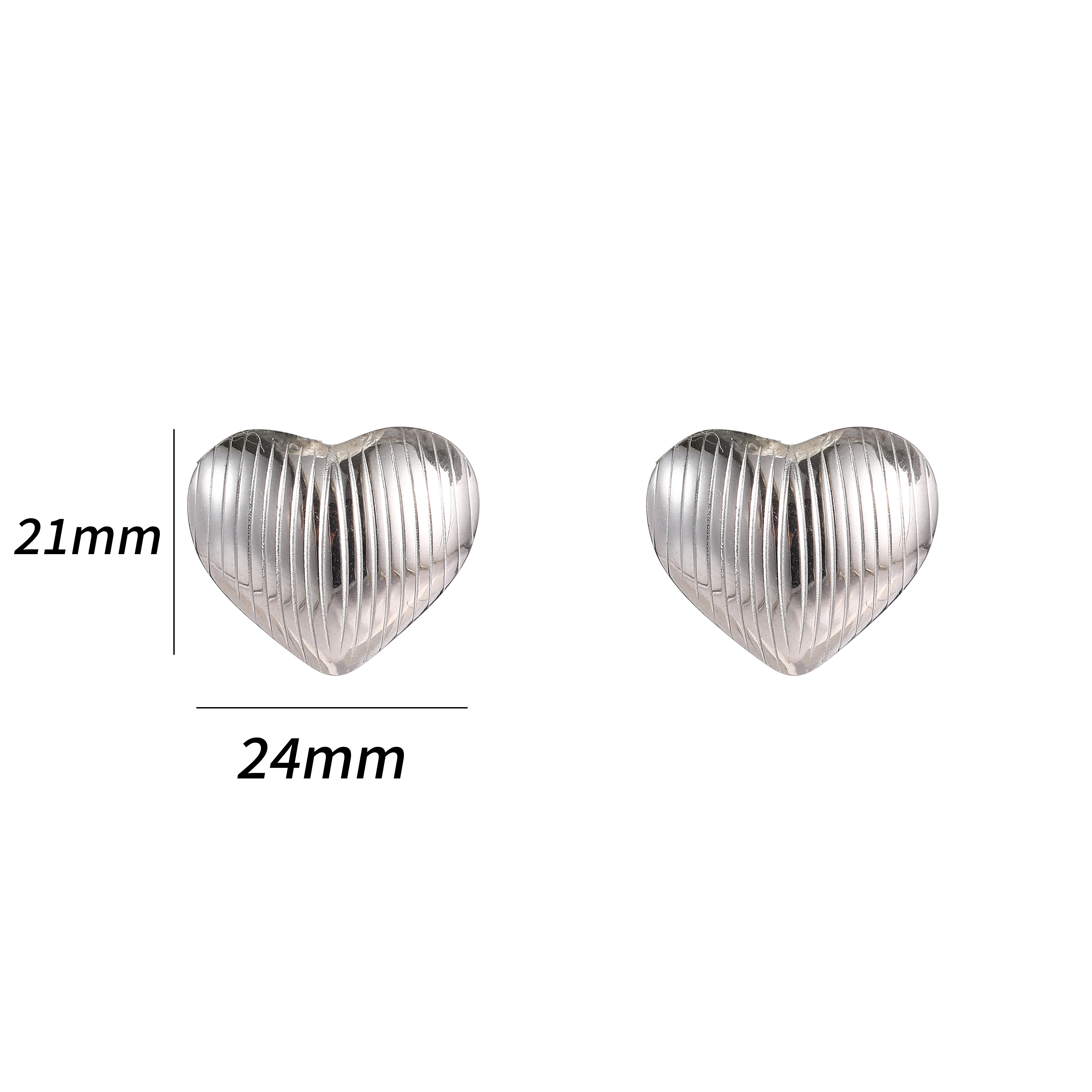 Oorbel Big Heart Silver