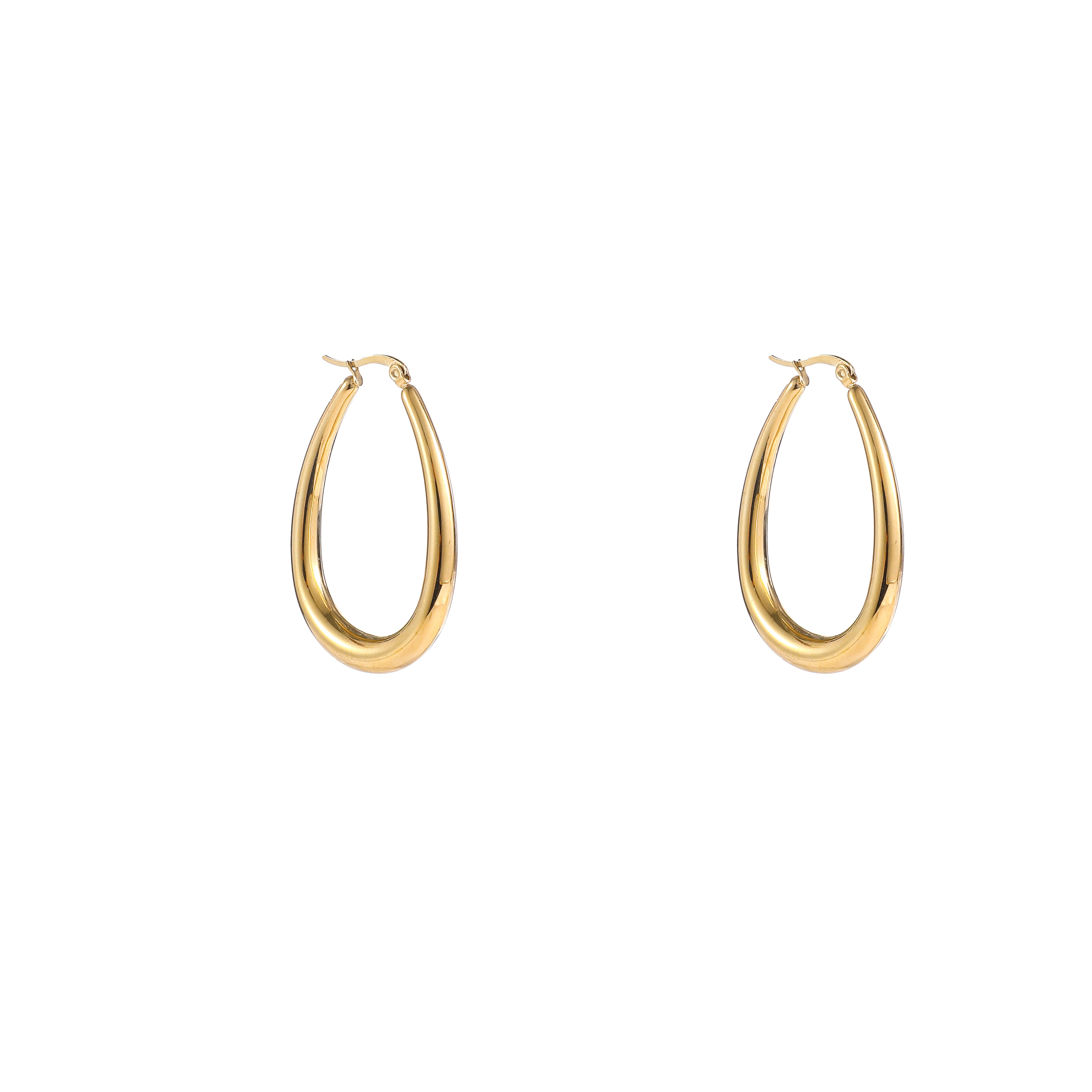 Oorbel Big Oval Hoop Gold