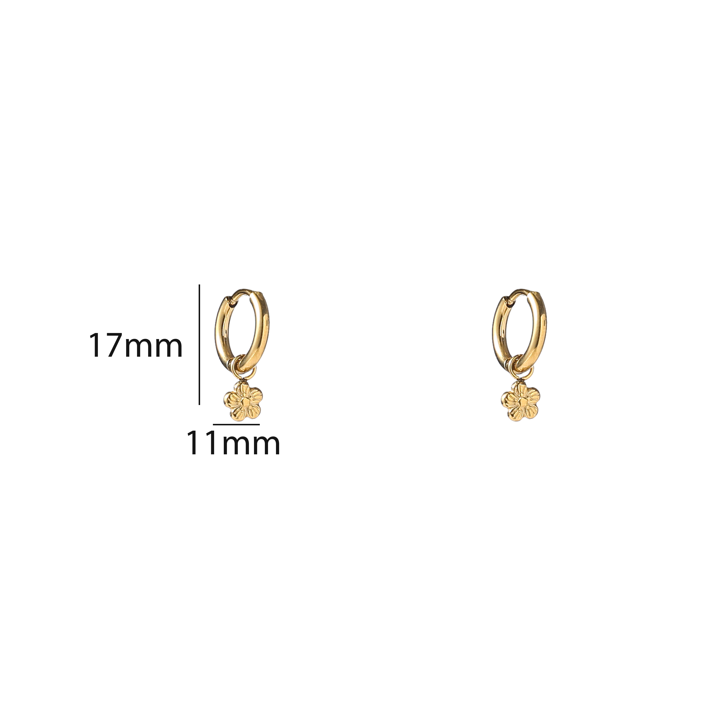 Oorbel Simple Flower Hoop Gold