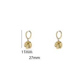 Oorbel Double Flower Dangle Gold