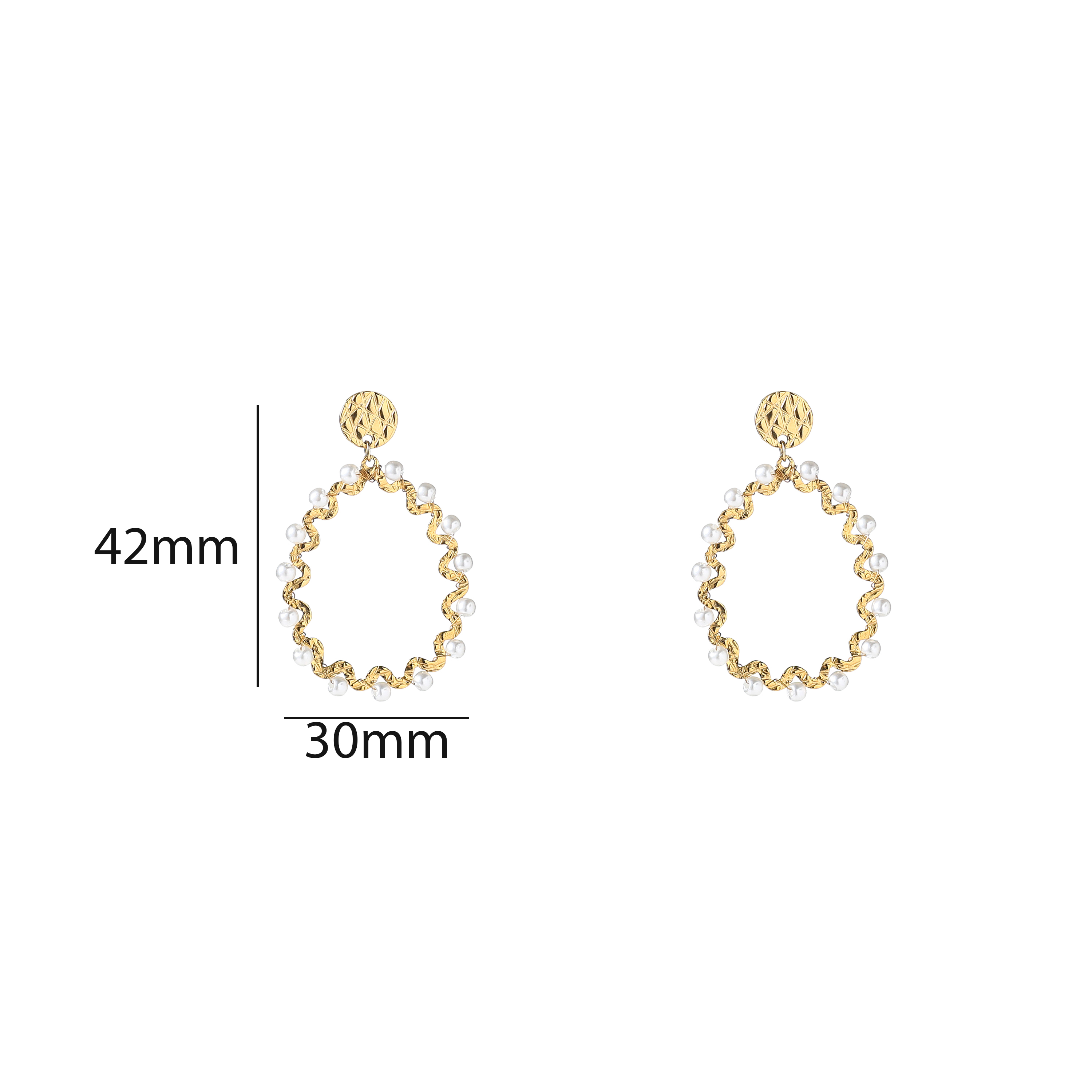 Oorbel Pearly Drop Dangle Gold