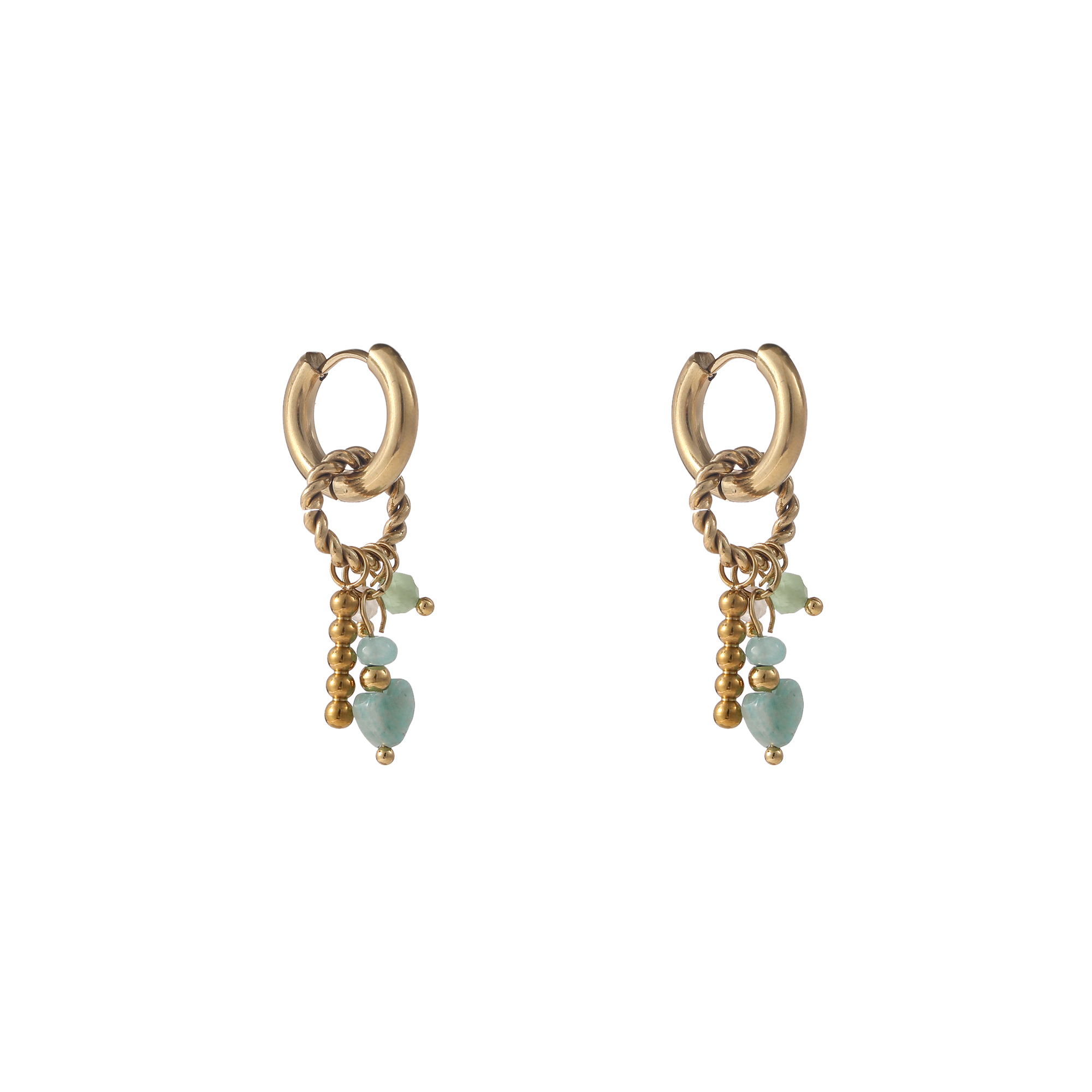 Oorbel Summer Hoop Blue Gold