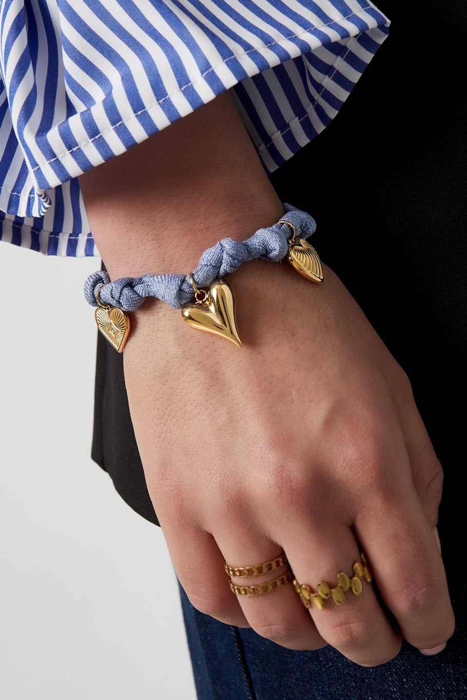 Armband Blue Bliss Heart Gold