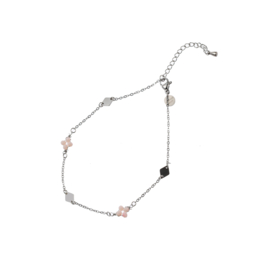 Enkelbandje Small Bead Clover Silver
