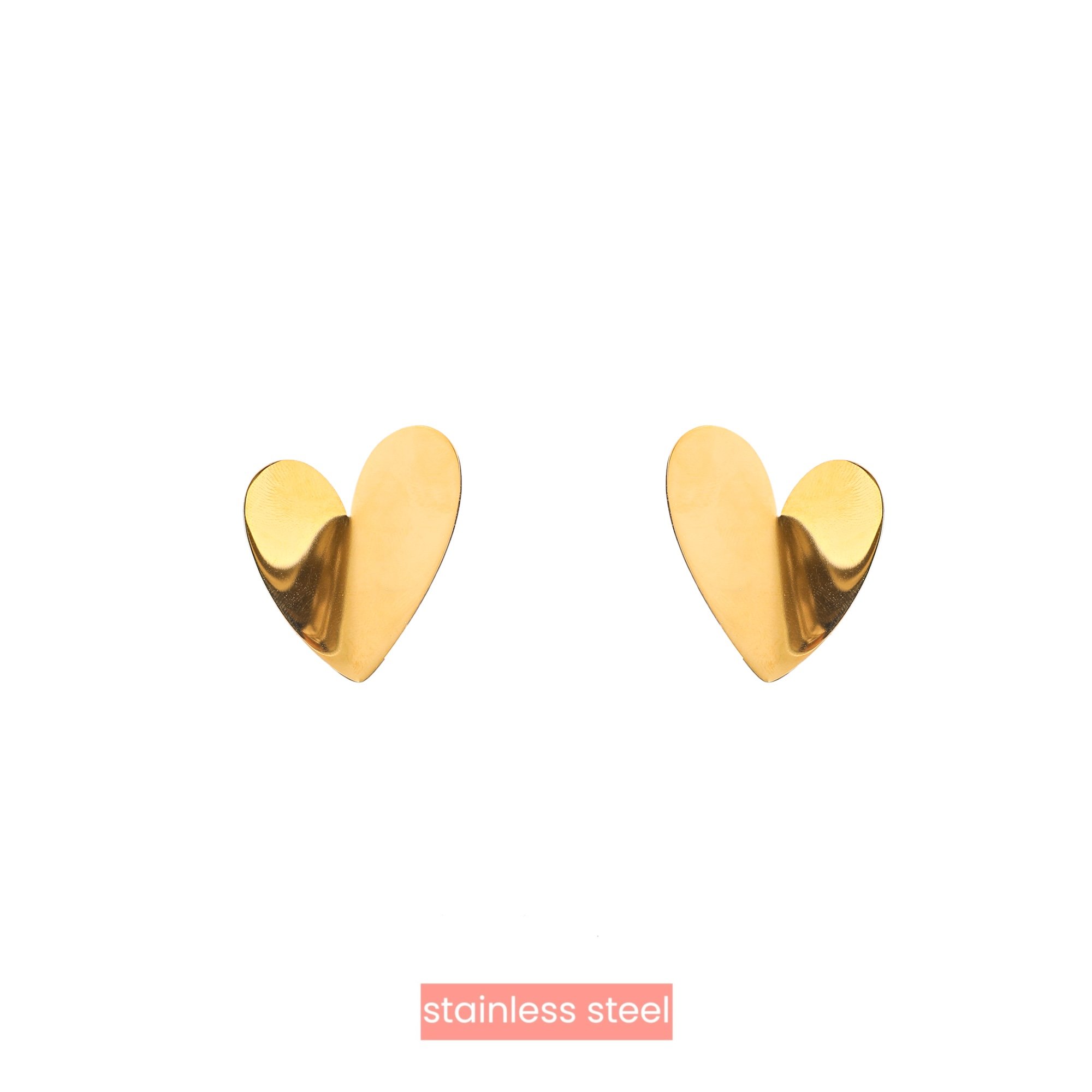 Oorbel Big Heart Stud Gold