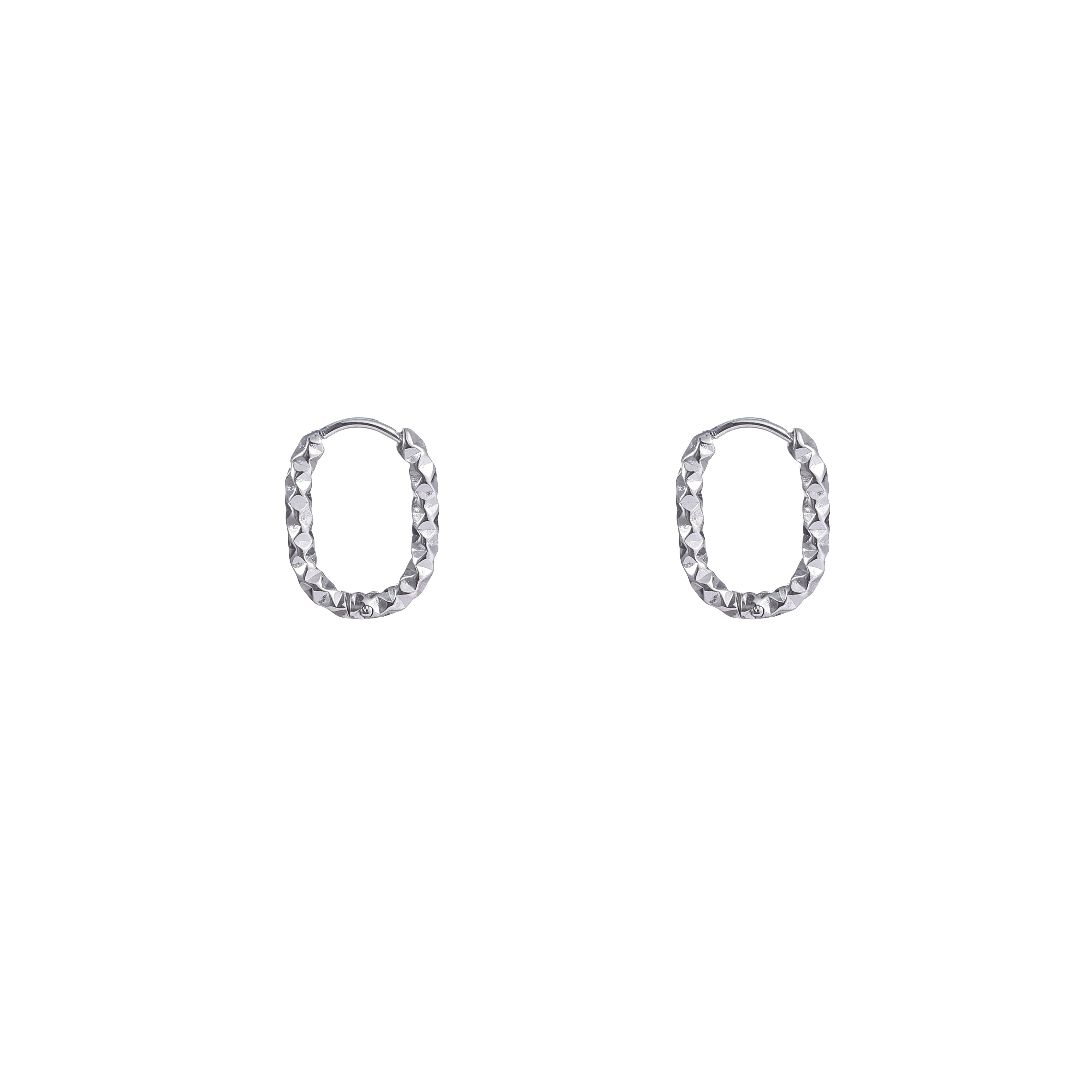 Oorbel Hammered Hoops Silver