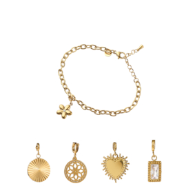 Bracelet + 5 pendants DIY Gold