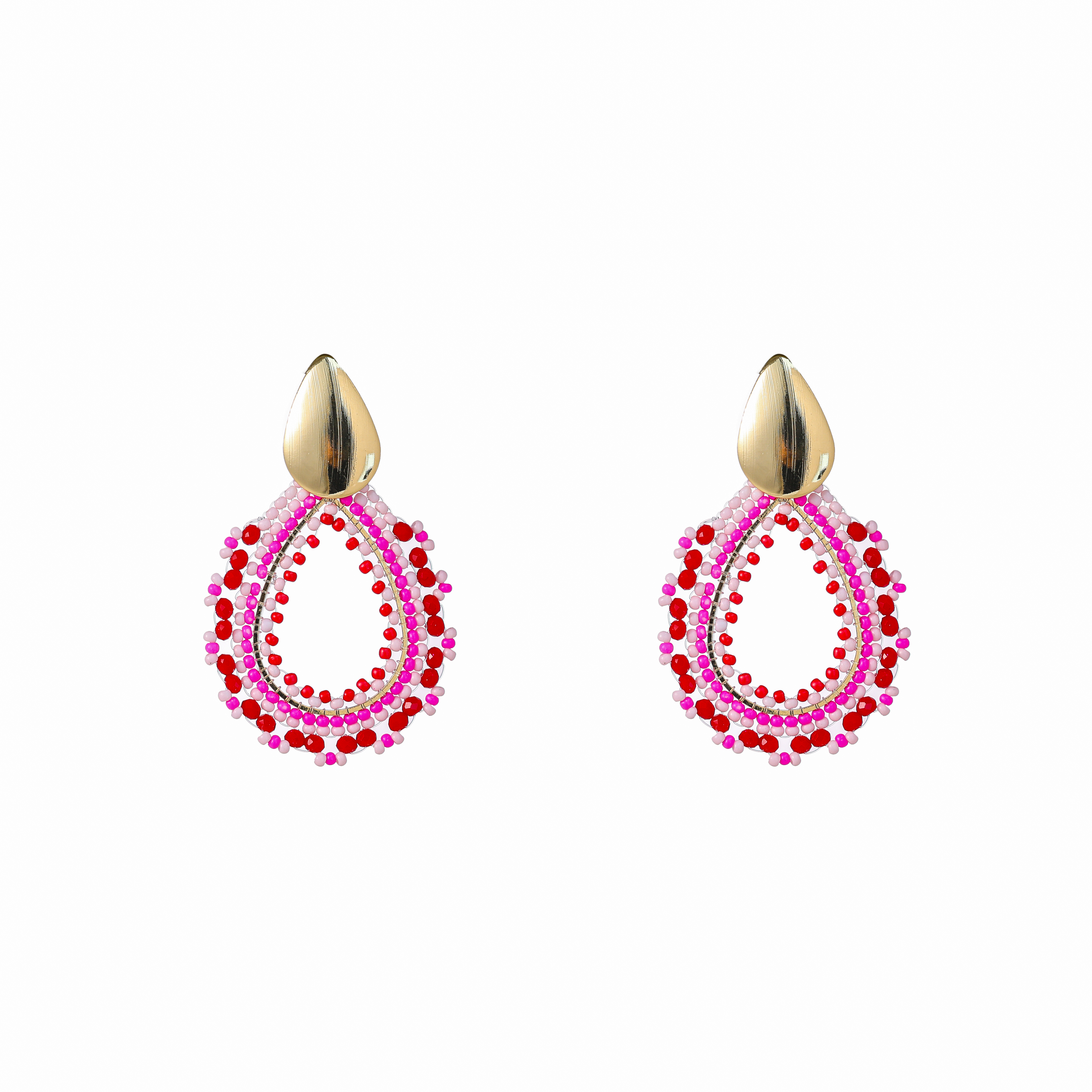 Oorbel Open Beads Drop Fuchsia