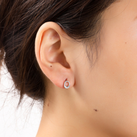 Oorbel Open Drop Stud Silver