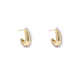 Oorbel Pearly Drop Gold