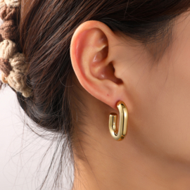Oorbel Long Hollow Hoop 23mm Gold