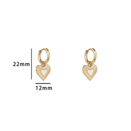 Oorbel Pearly Heart Hoop
