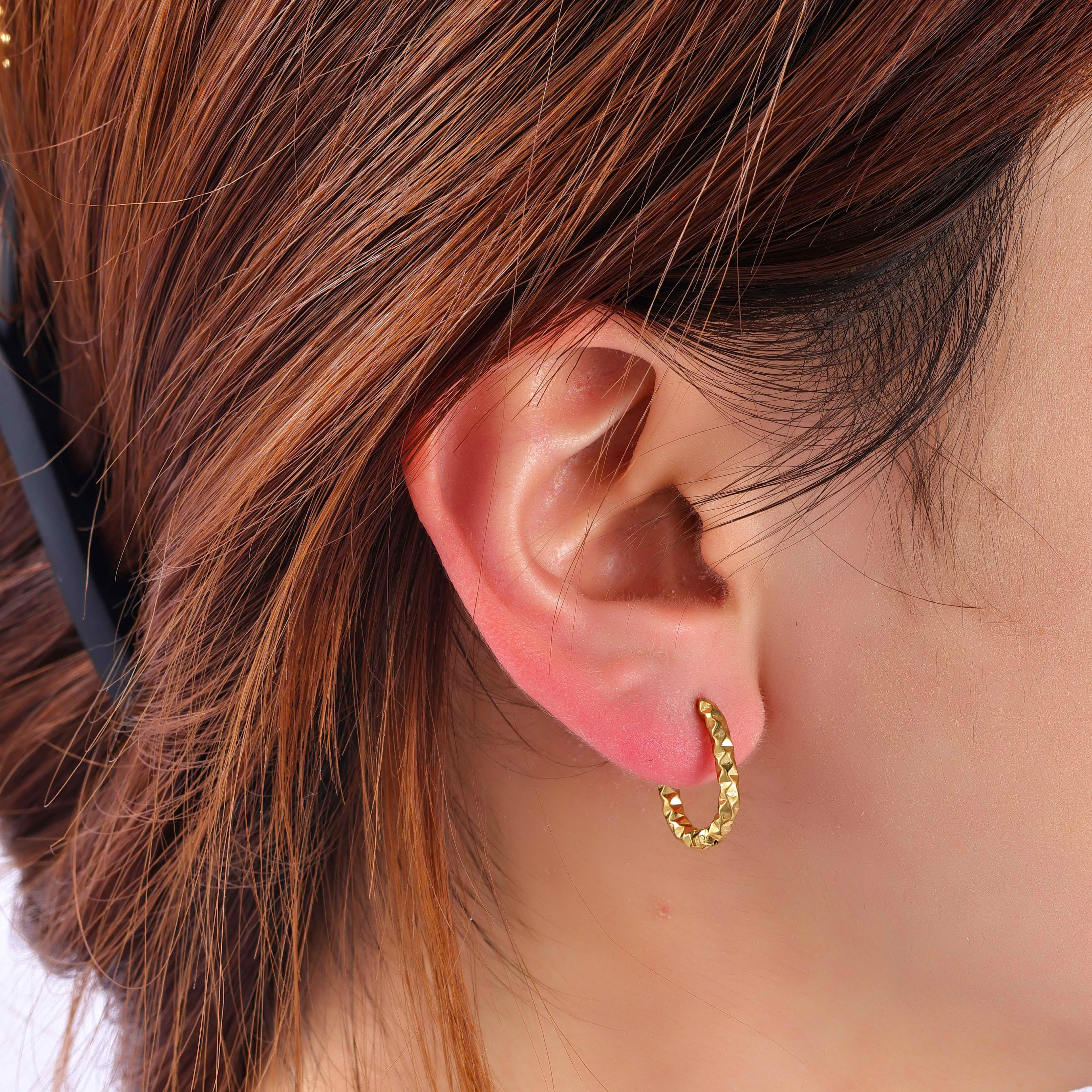 Oorbel Hammered Hoops Gold