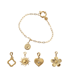 Bracelet + 5 pendants DIY Gold