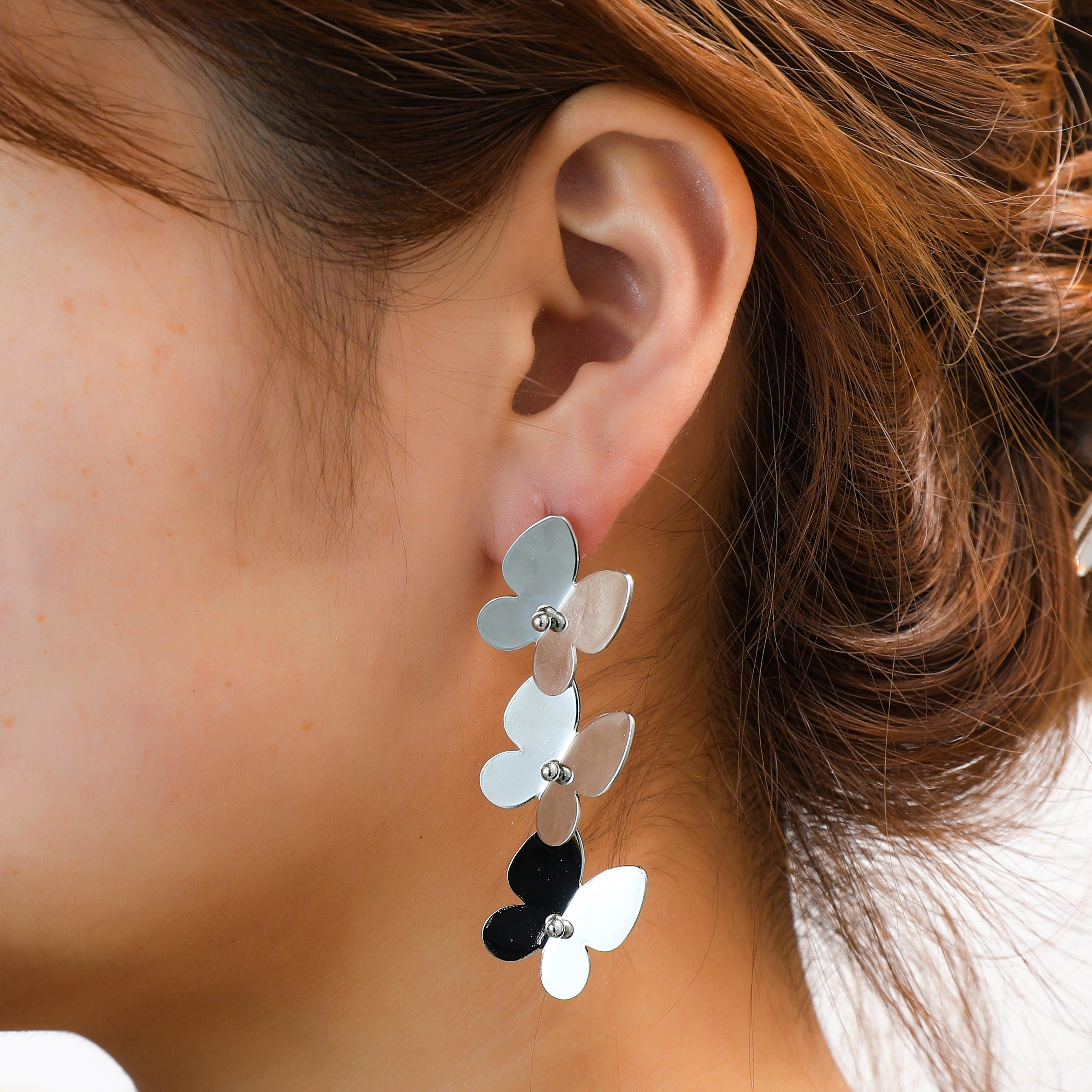 Oorbel Butterfly Dangle Silver
