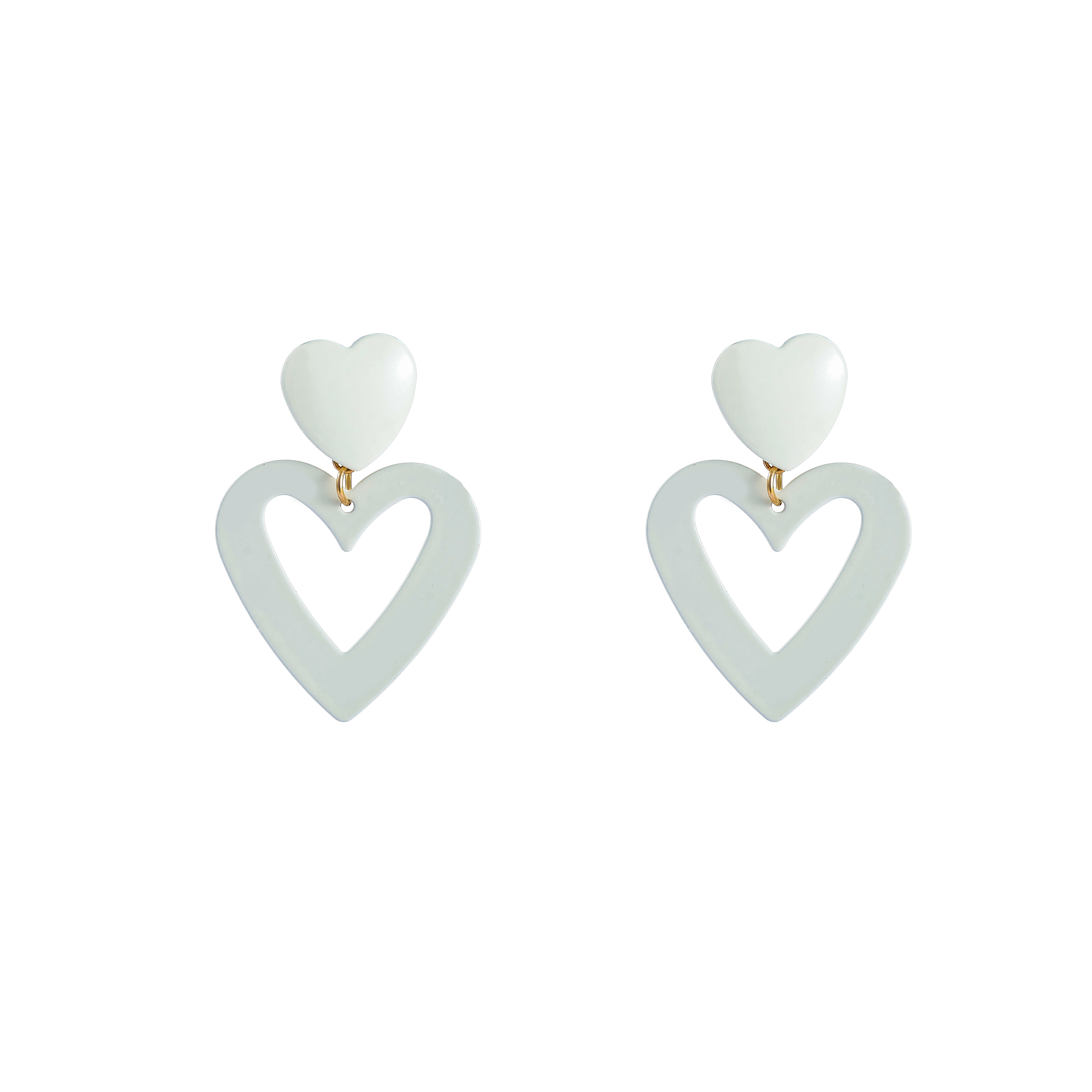 Oorbel Big White Heart