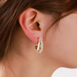 Oorbel Pearly Drop Gold