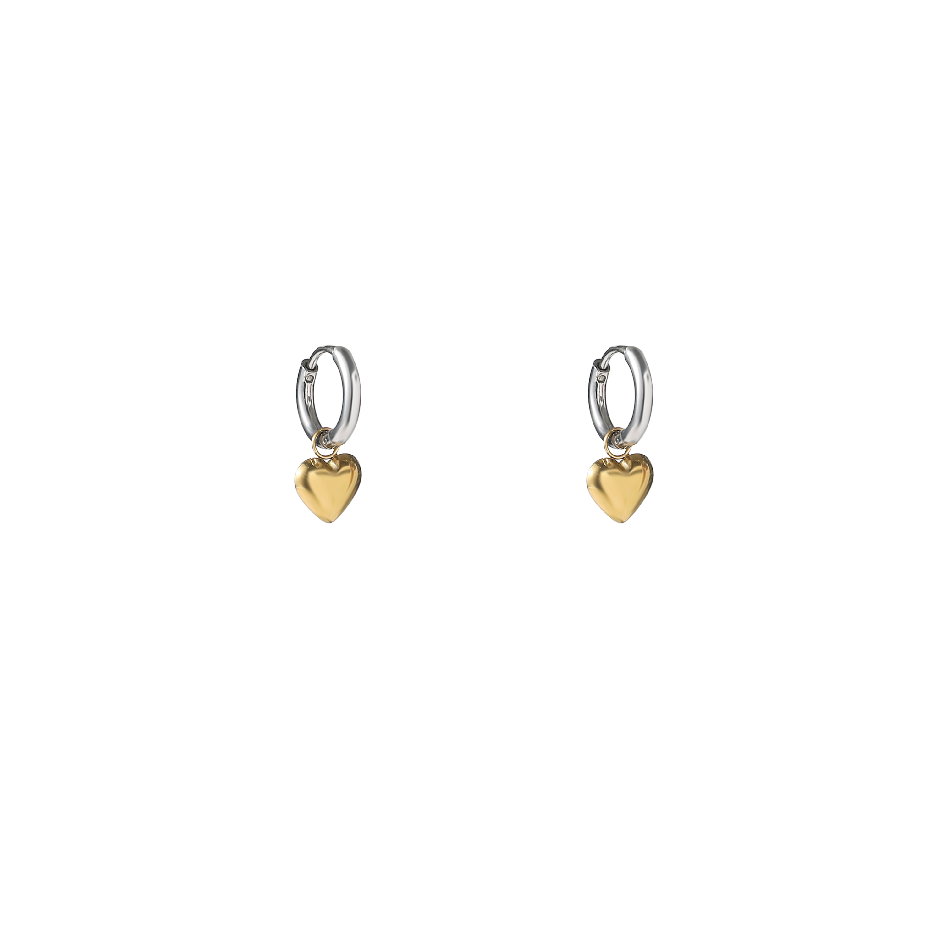 Oorbel Heart Hoop Two Tone