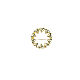 Broche Round of Hearts Gold