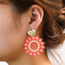Oorbel Hearts Sun Dangle Roze