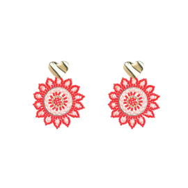 Oorbel Hearts Sun Dangle Roze