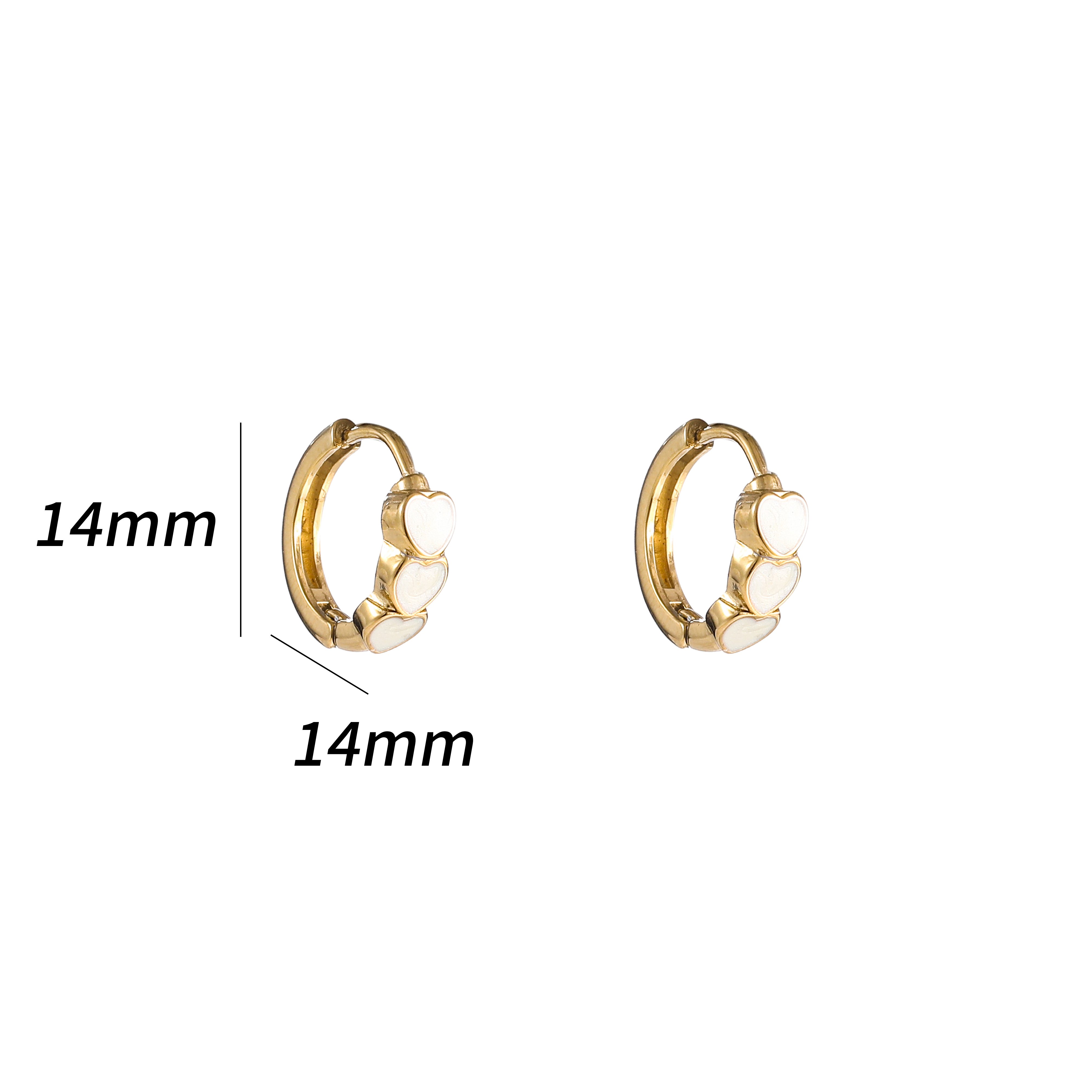 Oorbel Pearly Heart Hoop Gold
