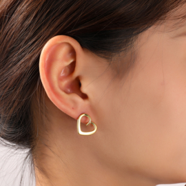 Oorbel Open Heart Stud Gold