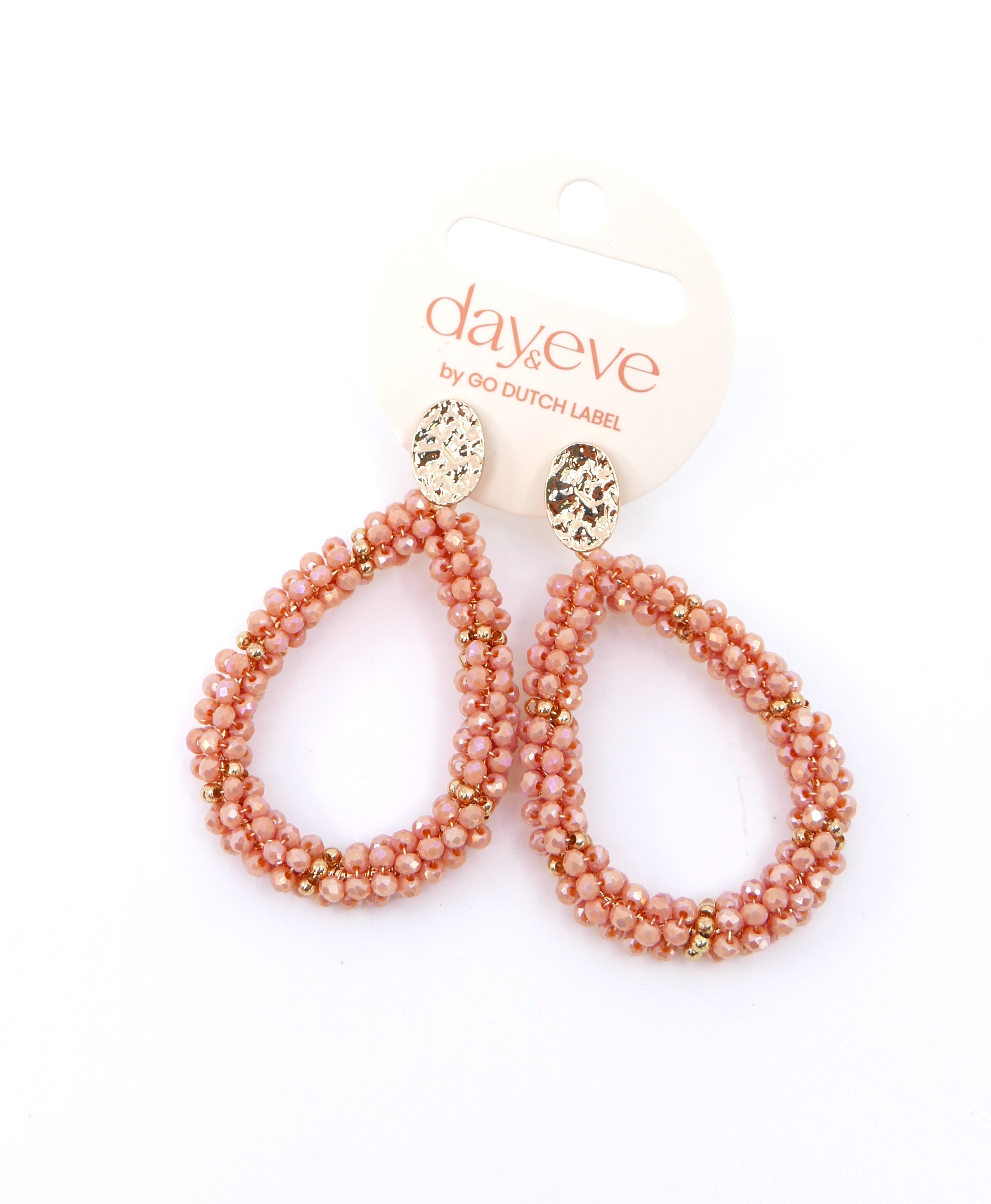 Oorbel Party Beads Gold Pastel Pink