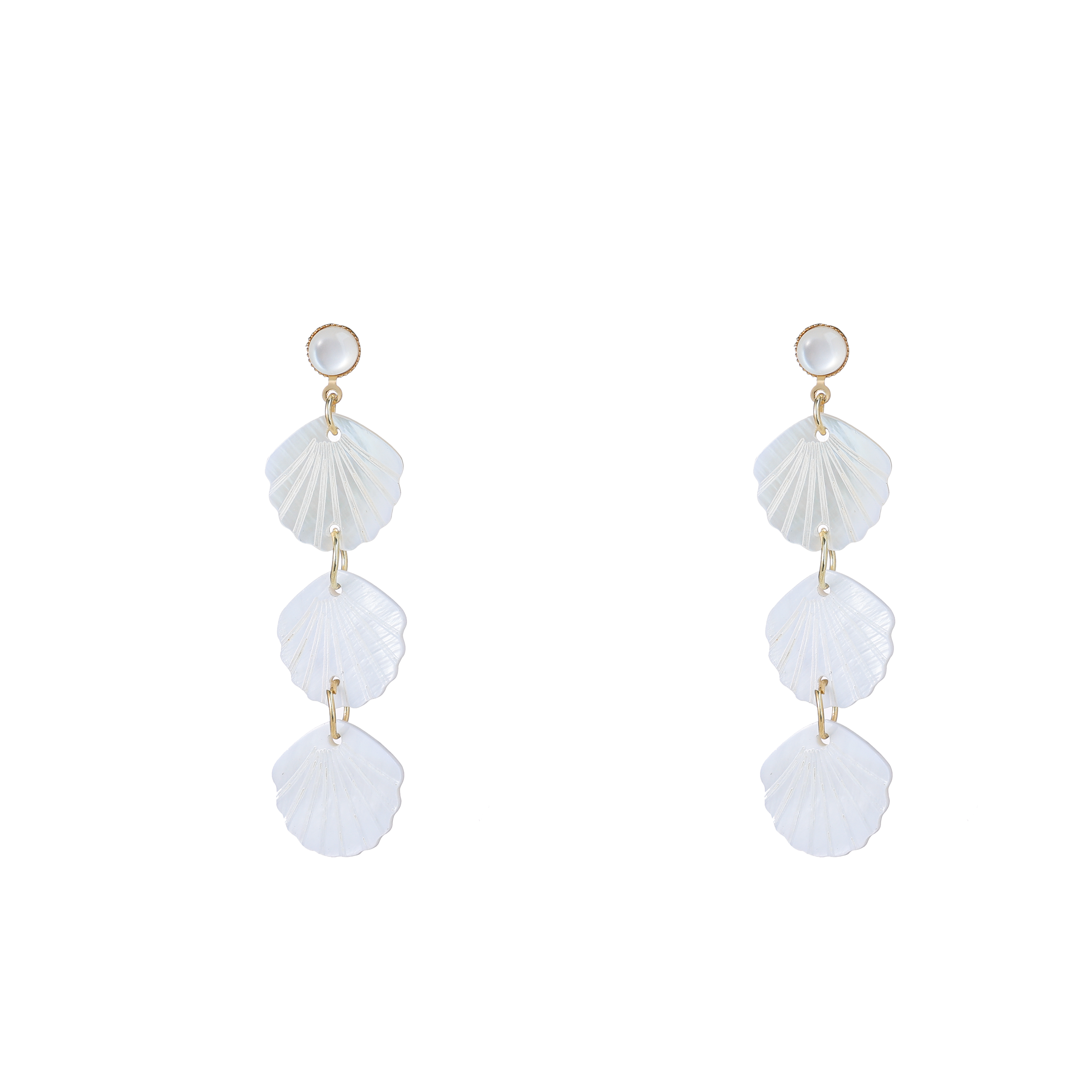 Oorbel Three Shells Pearl