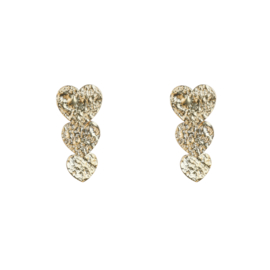Oorbel 3 Hammerd Hearts Gold
