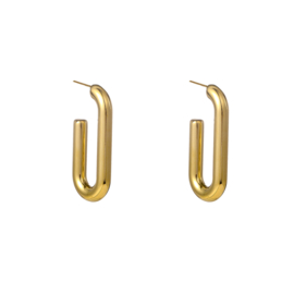 Oorbel Long Hollow Hoop 45mm Gold
