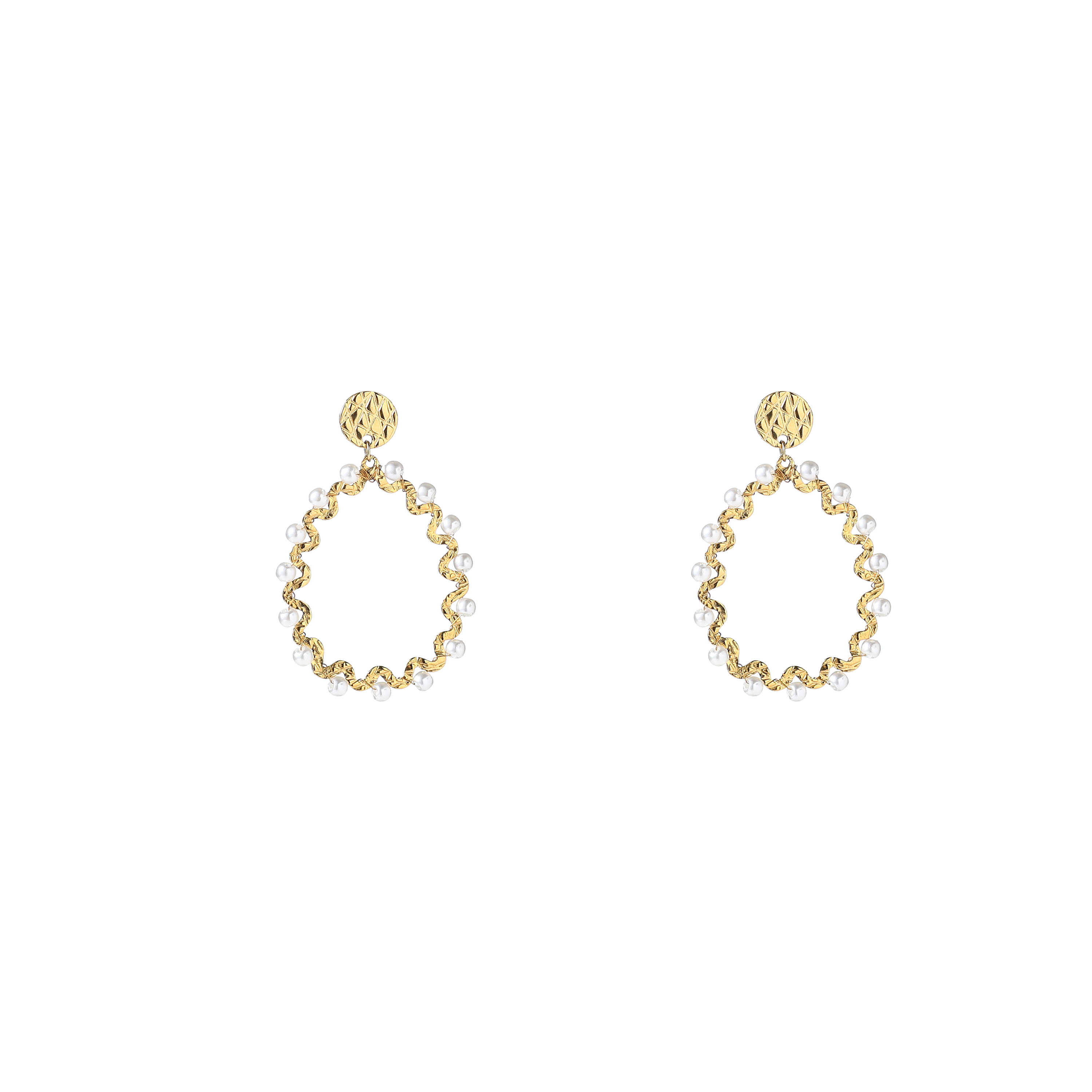 Oorbel Pearly Drop Dangle Gold