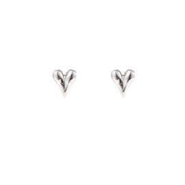 Oorbel Big Heart Stud Silver