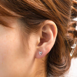 Oorbel Open Heart Stud Silver