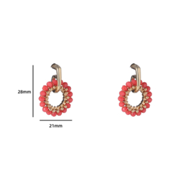 Oorbel Little Rounds Bright Coral